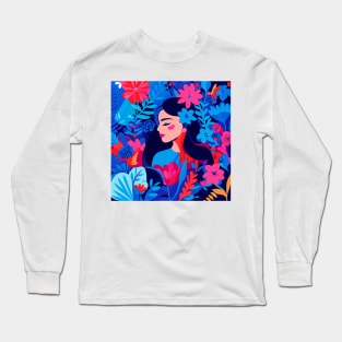 Blue fairy in forest Long Sleeve T-Shirt